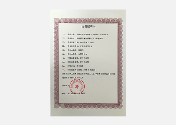 出资证明